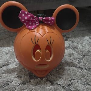 Disney Halloween Minnie Mouse Lit Up Jack O' Lantern Pumpkin Blow Mold No Light